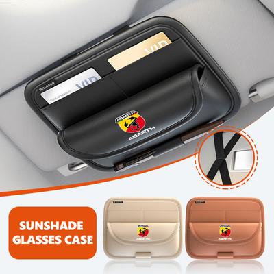 Car Sun Visor Glasses Case Sunshade Clamp Sunglasses Holder For Abarth FIAT 500 Ducato Stilo Palio UNO Astra Bravo Tipo