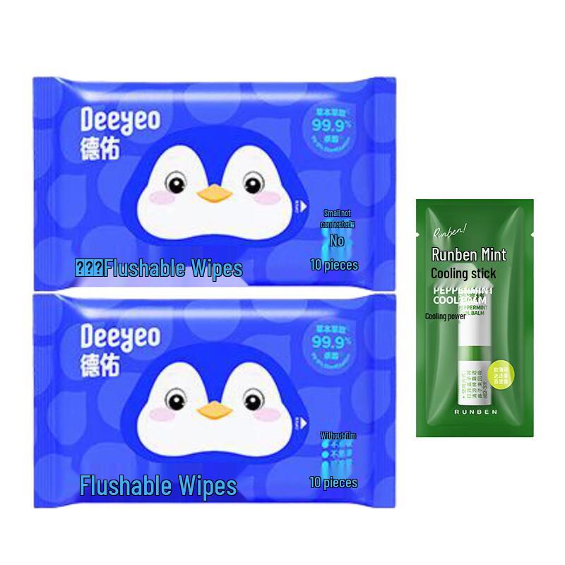 DeYou Flushable Wet Toilet Paper & Mint Cooling Stick Set