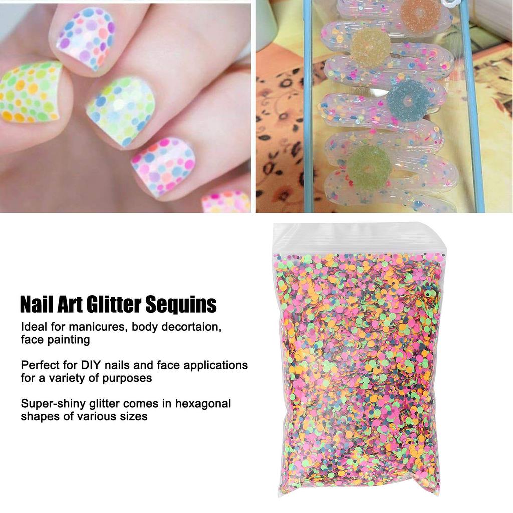 Circle Shape Chunky Glitter Cosmetic Nail Art Flakes Festival Crafts Sequins 50g