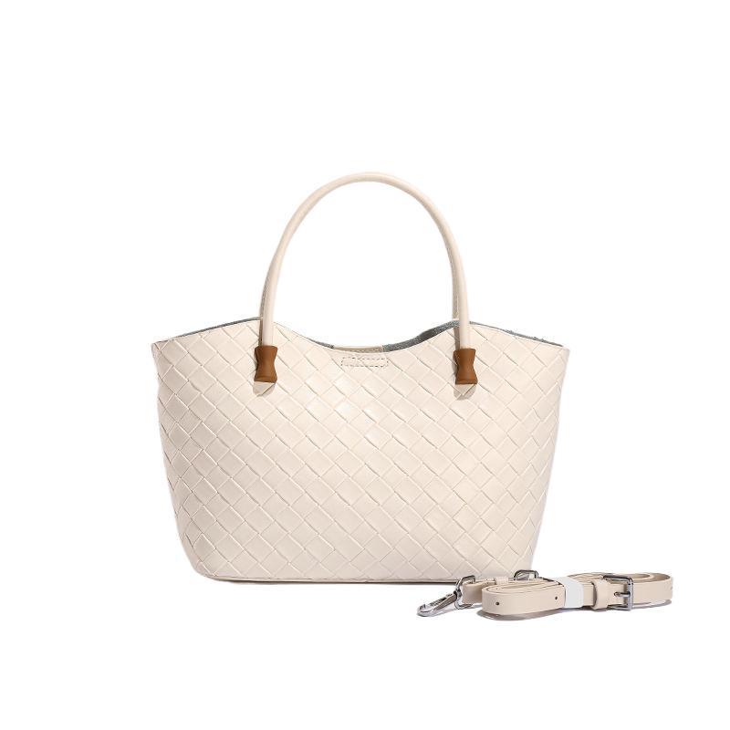 

Versatile Woven Tote: Large-Capacity Fashionable Crossbody and Shoulder Bag брудно-білий