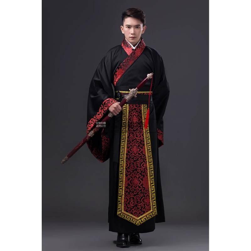 Hanfu Men Traditional Chinese Attire With Twill Fabric For Festival And Performance Use