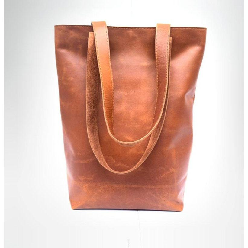Brown leather tote bag for women work bag large purse shopper leather shoulder bags woman lined leather