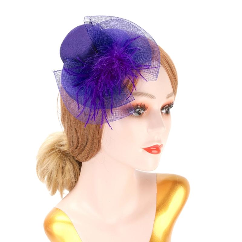Feather Top Hat Shape Hair Clip Girls Halloween Hair Hairpins Lovely Hair Clip