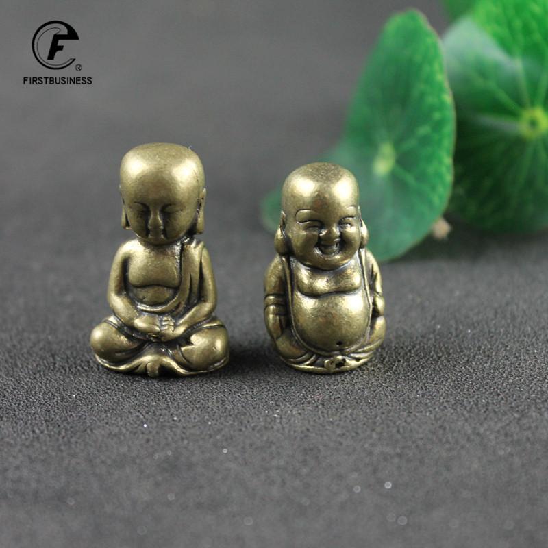 Retro Brass Big Belly Maitreya Tathagata Buddha Statue Hollow Desktop Miniatures Figurines Ornament Decoration Craft Accessories