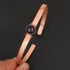 Natürliches Amethyst Edelstein Armband in gehämmertem Kupfer - Handgefertigter offener Armreif - Einzigartiger Statement Schmuck