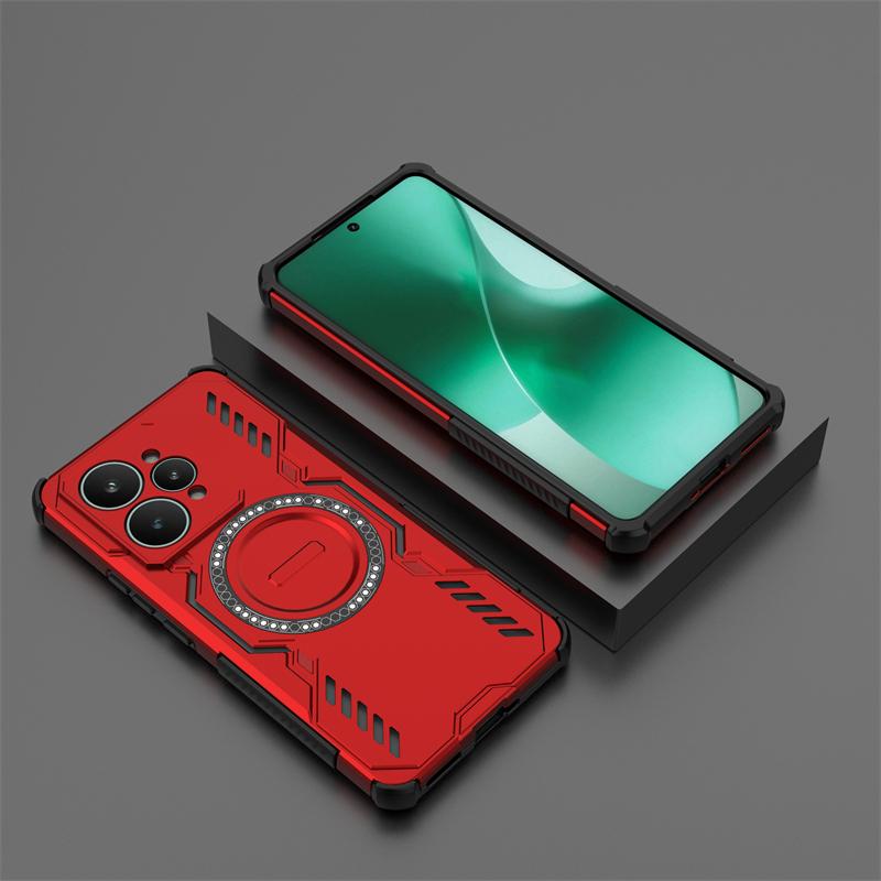 Shockproof Armor Case For Realme 15 5G Magnetic Adsorption Wireless Charge Cover Realme 15 Pro Case For Realme 15 Case 6.8 Inch