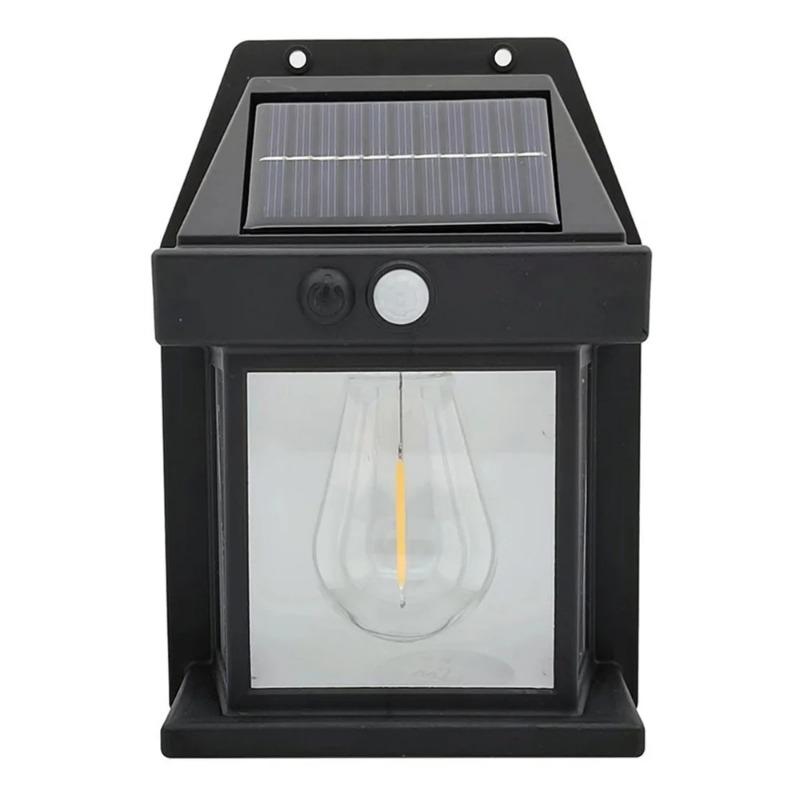 Lampada da parete a filamento di tungsteno solare, lampada da cortile, lampada da notte a LED impermeabile per esterni, giardino, luce illuminante