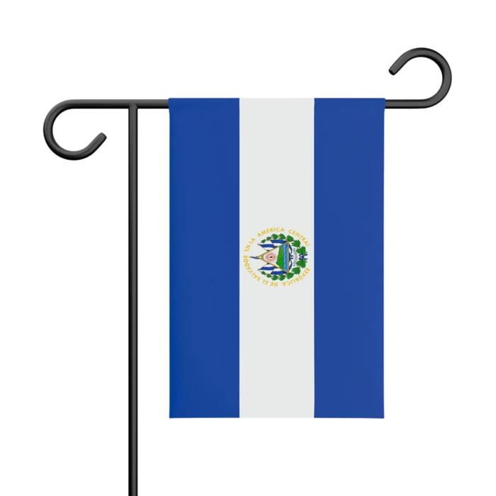 Drapeau Jardin Salvador – 32 X 47.5 Cm – Polyester Résistant – Format Vertical – Extérieur – Pixelforma