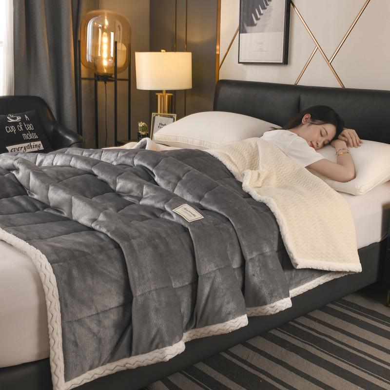 AB Version Milk Velvet Multifunctional Winter Shawl and Blanket - Thick, Warm, Double-Sided Velvet