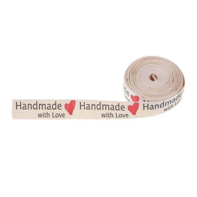 5 Yard Love Pattern Ribbon Clothing Label Tags Craft DIY Bowknot Accessory
