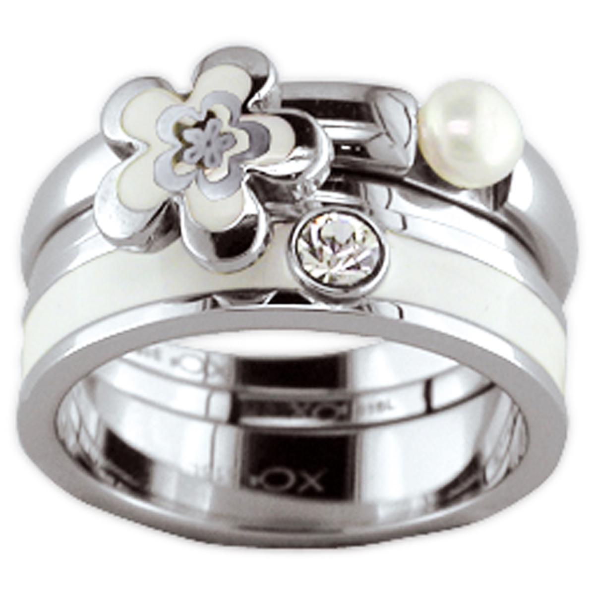 

Стальное кольцо Calypso серебристо-белое (цветок)