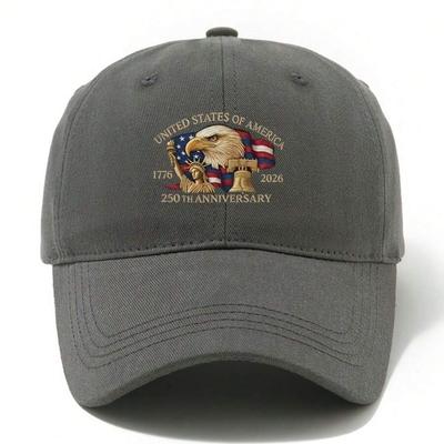 Unisex Polyester Baseball Cap With USA 250th Anniversary Eagle Print For Outdoor Travel Camping