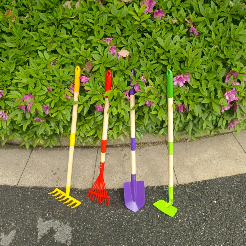 Set de Herramientas de Jardín Desmontables de 4 Piezas: Pala, Azada, Rastrillo para Deshierbar, Herramienta de Excavación para Tierra y Arena