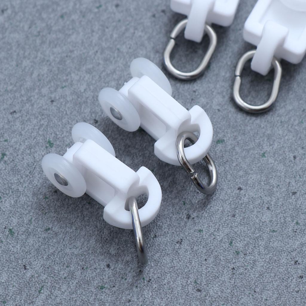50PCS Curtain Track Roller Twin Wheeled Carriers Drapery Rail Sliding Glider for Windows Shower Curtain Tracks