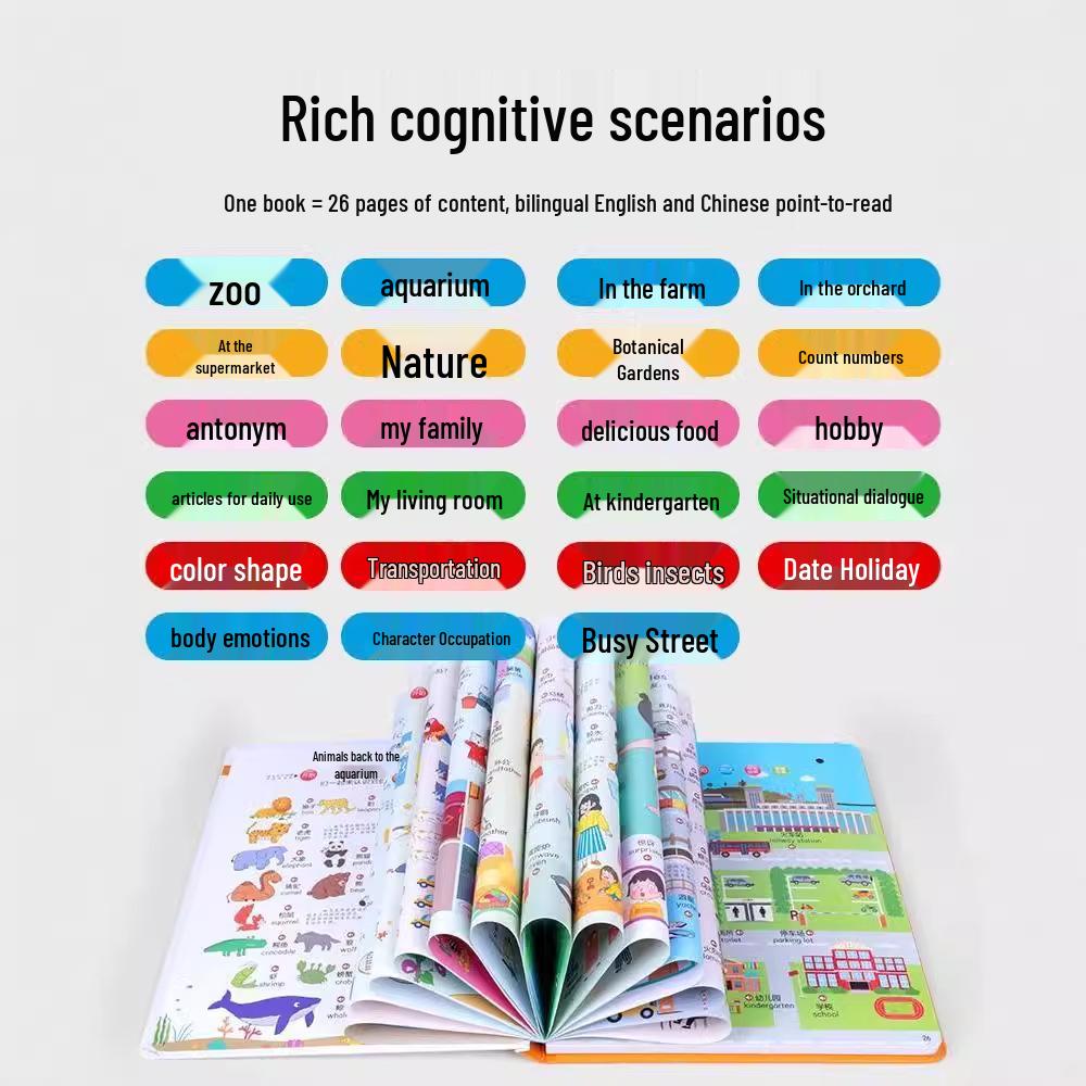 Bilingual Audio Encyclopedia: Interactive Rechargeable Sound Book for Early Childhood Education