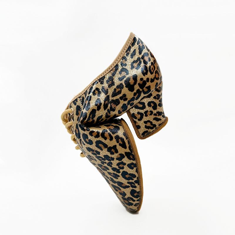Fashion New Material Dance Shoe Three-dimensional Leopard Print Adult Women Indoor Soft-soled Latin Dance Teacher Dancing Shoes