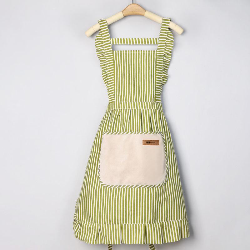 High Aesthetic Lace Apron, Household Anti Fouling and Dirt Resistant Kitchen Apron, Hand Erasable Cotton Linen Sleeveless Aprons