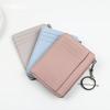 Zipper Ultra-thin Card Bag, Lychee Pattern Mini Change Card Clip, Multi-card Holder