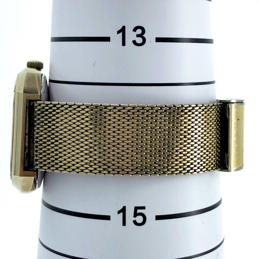 Working Good RADO BALBOA V K161 Vintage Quartz QZ Battery Powered Gold Dial Date Mesh Strap Men's Watch No Water Resistance Rating 3-Hand