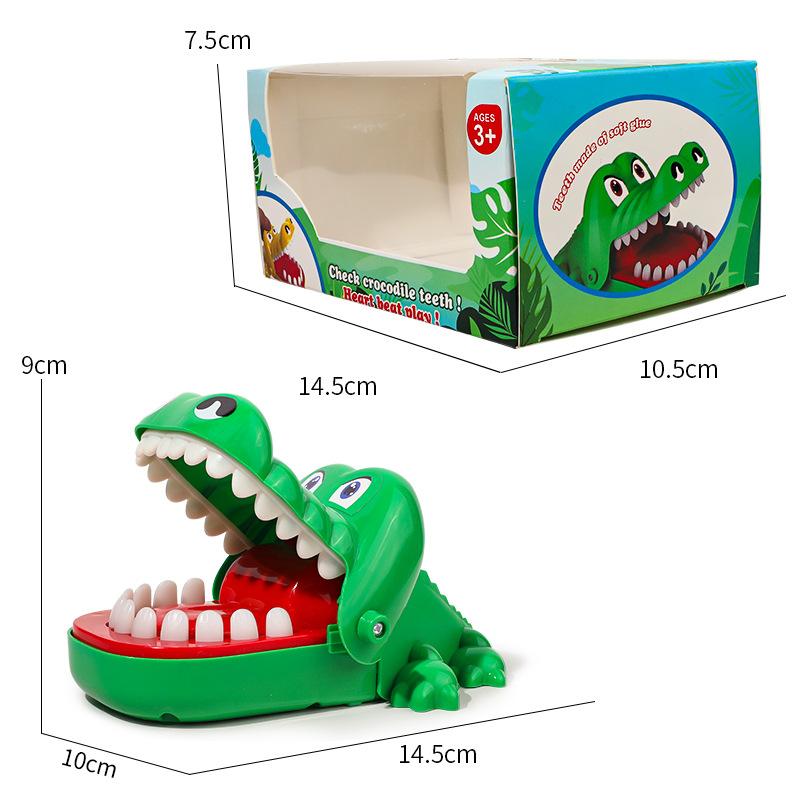 Biting Finger Crocodile Shark Teeth Pulling Toy Soft Rubber Dinosaur Prank Plaything Stress Relief Interactive Parent Child