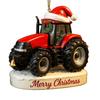1/3Pcs Christmas Pendant Tractor Wearing Xmas Hat Charm Ornament Snowy Roof Farmhouse Holiday Style Hanging Ornament