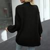 Women Autumn Winter Lantern Long Sleeve Cardigan Sweater Open Front Solid Color Mid-length Knitting Coat Streetwear