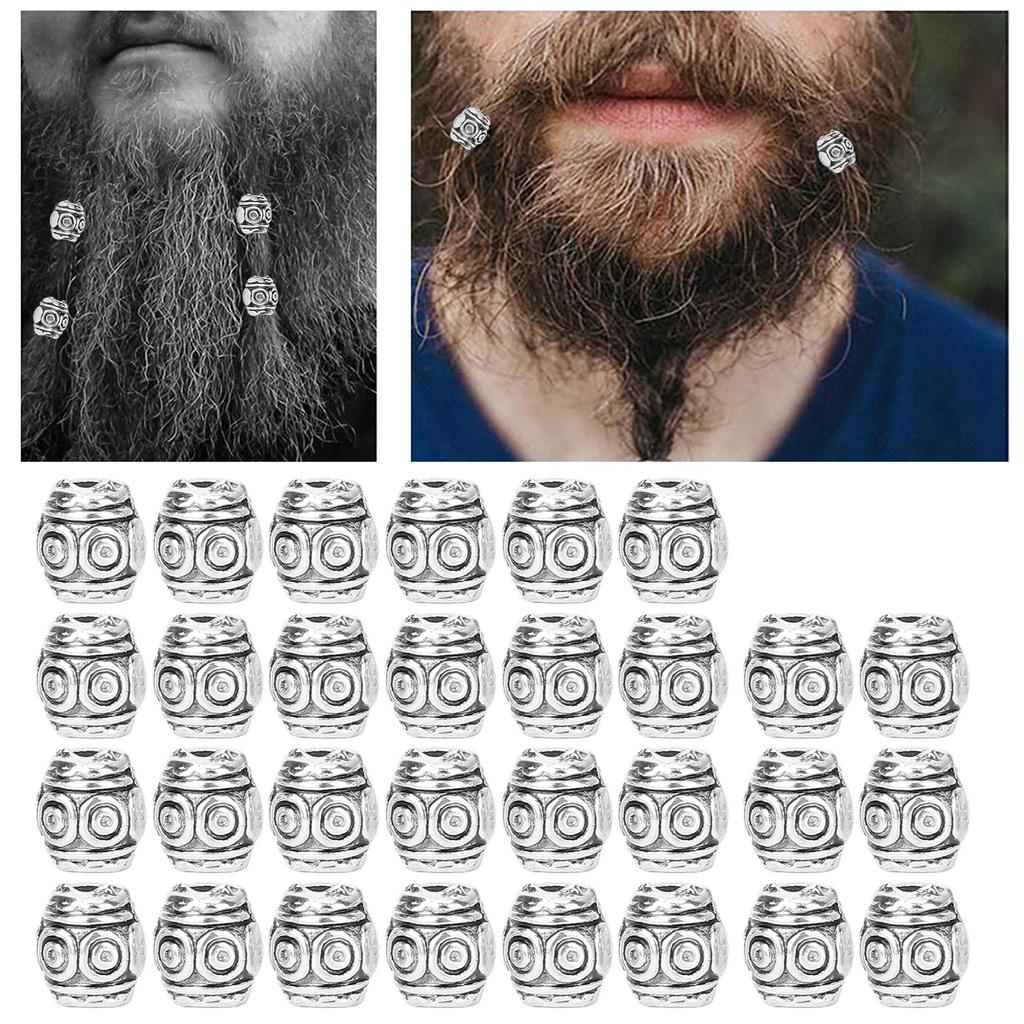 30pcs Alloy Beard Bead Retro Hair Braiding Dreadlocks Beads Jewelry Accessories for Bracelet Necklace DIY