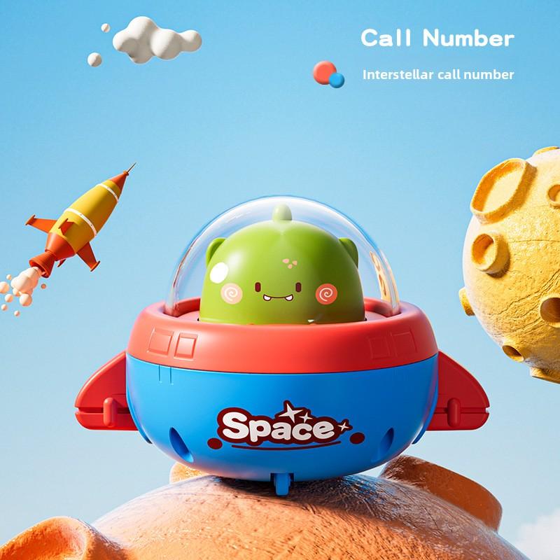 Children's Pressing Flying Saucer Inertia Toy Car Animal Shaped Educational Toy for Infants