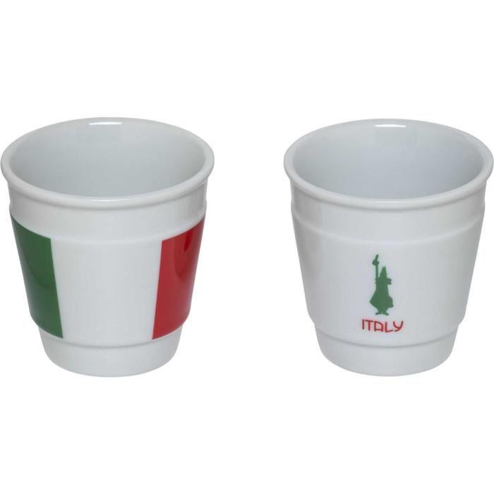 Koffiebereidingsset - BIALETTI - MINI ITALIA - 2 kopjes - Tweekleurig - Ideaal voor thee en koffie