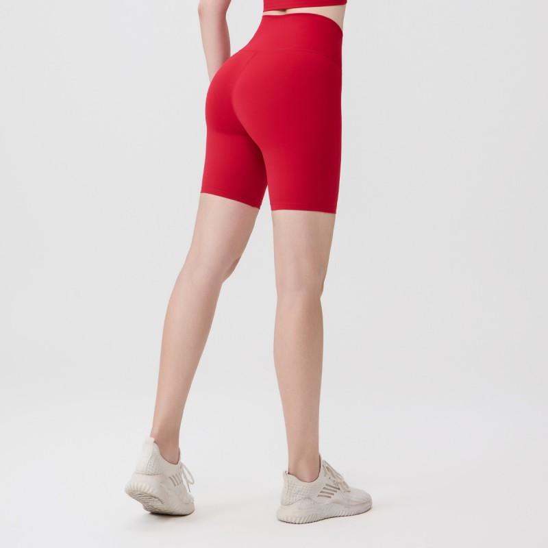 Womens High-Waisted Yoga Shorts 5/8 Length Quick-Dry Stretch Running Cycling Workout Pants
