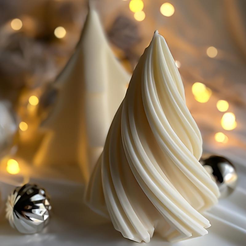 3D Geometric Christmas Tree Moulds Silicone Spiral Taper Resin Reusable Soap Candle DIY Decor Craft MouldsChristmas Decorations