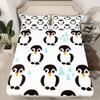 Set Copripiumino con Stampa di Pinguini ad Acquerello Set Biancheria da Letto 3 Pezzi Per Bambini Copripiumino Morbido Coperta Trapunta con 2 Federe