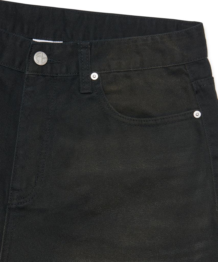Nomaenyueol Roomy Loose Washed Pants - Washed Black