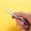 Stainless Steel Colorful Straight Curved Tweezers Pink Blue Purple DIY 1.0mm Eyelash Tweezers Nail Art Rhinestones Picking Tool
