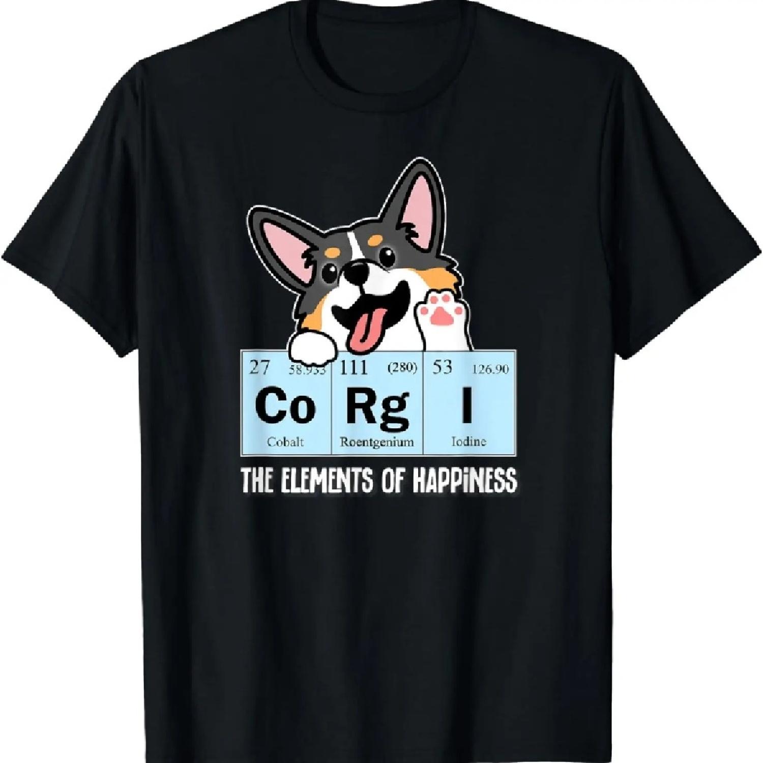 

Black Tricolor Corgi T-Shirt Quality Fabric Selection Breathable and Refreshing Young People s Choice S