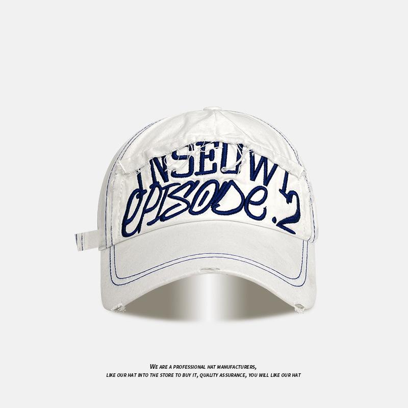 

Letter embroidered baseball cap, wide brim, small face hat, big head circumference, versatile sunshade cap, men adjustable (54-58cm)