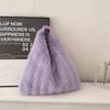 Autumn and Winter New Fashion Macaroon Women's Shoulder Bags Fluffy Long Plush High Capacity Armpit Bags Foreign Style Female Portable Large Tote Bags