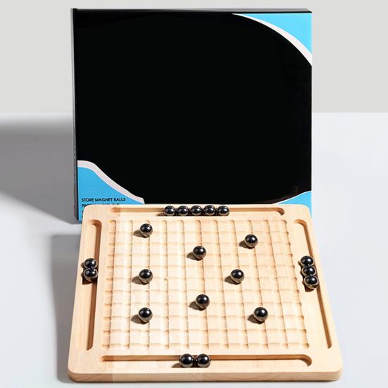 1 Set Magnetic Chess Board Game with 20/30/40 Magnet Stones Parent-child Interactive Focus Logic Thinking Training 2 Player Educational Magnet Chess