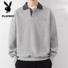 Men's Faux Two-Piece Long-Sleeve POLO Sweatshirt