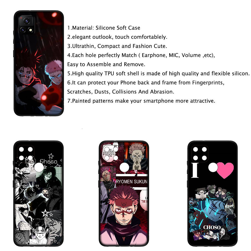 Cover for iPhone 16 15 Xiaomi Redmi Note 14 13 12 11 Pro Max X 8 16e Samsung Galaxy S25 S24 S23 Moto OPPO Huawei Jujutsu Choso Kaisen Anime Phone Case