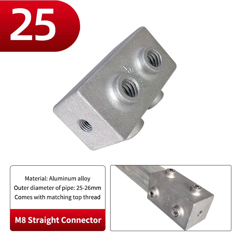 20x20mm Čtvercová trubka Třícestný 25x25mm 30x30mm Hliníková slitina Koleno Spojka Příslušenství Pevný spoj trubky