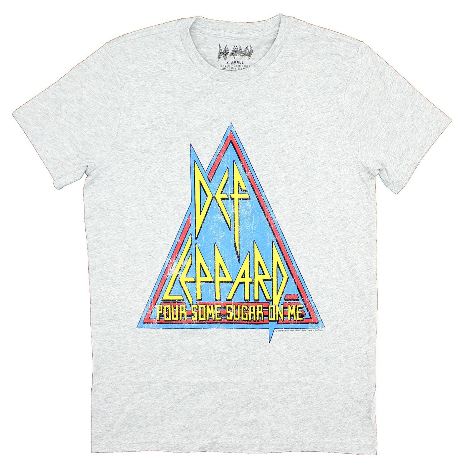 Men s Def Leppard Sugar on Heather Gray Tee T-shirt Small Heather Gray 4XL