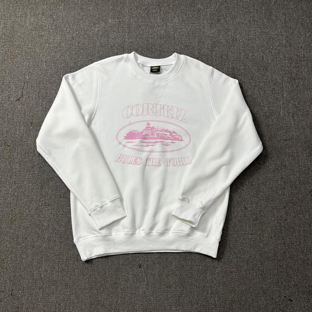 Felpa unisex con stampa di lettere basic Corteiz Alcatraz alla moda, nuova, ampia, girocollo per uomo e donna