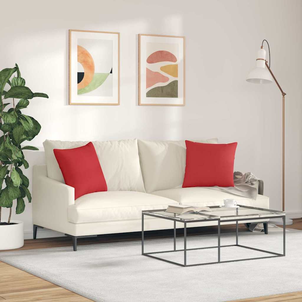 Sofa Cushions 2 Pcs Red 45 X 45 Cm Fabric