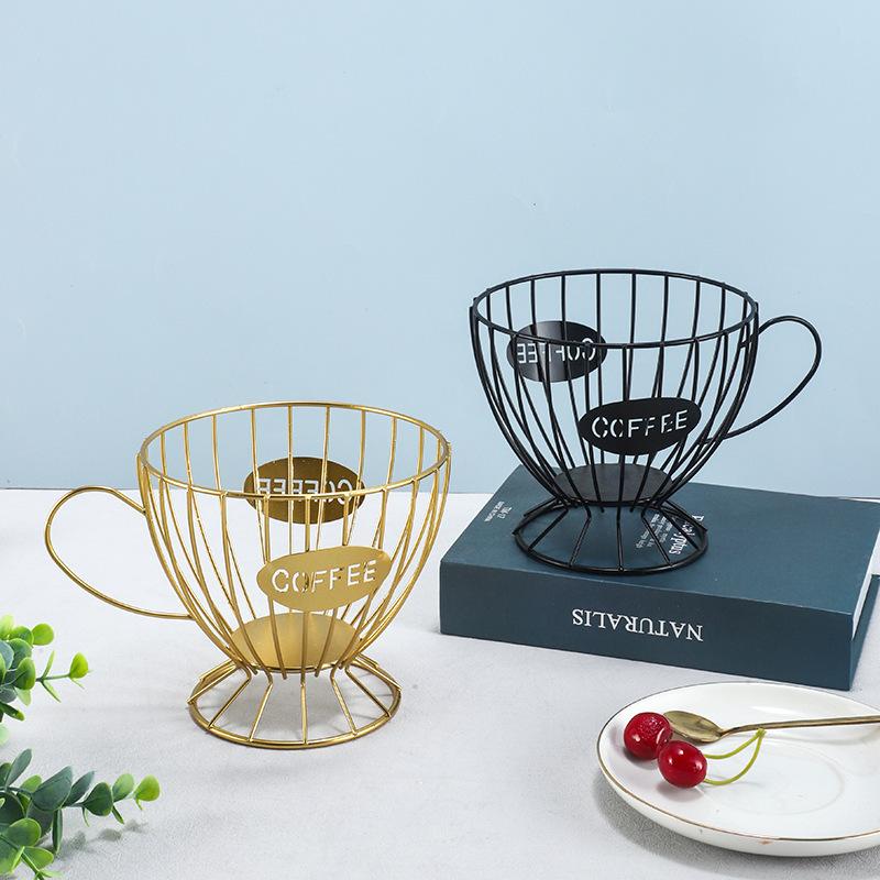 Metal Coffee Capsule Holder Large Capacity Cup Coffee Pod Organizer For Coffee Shop Bar Display Kitchen Storage Accessories