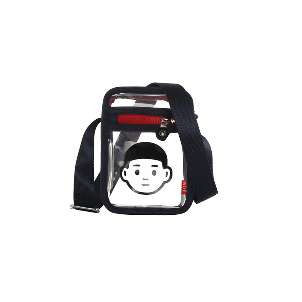 Printed Crossbody Bag Small Square Bag Couple Shoulder Bag Simple PVC Transparent Bag  Shopping