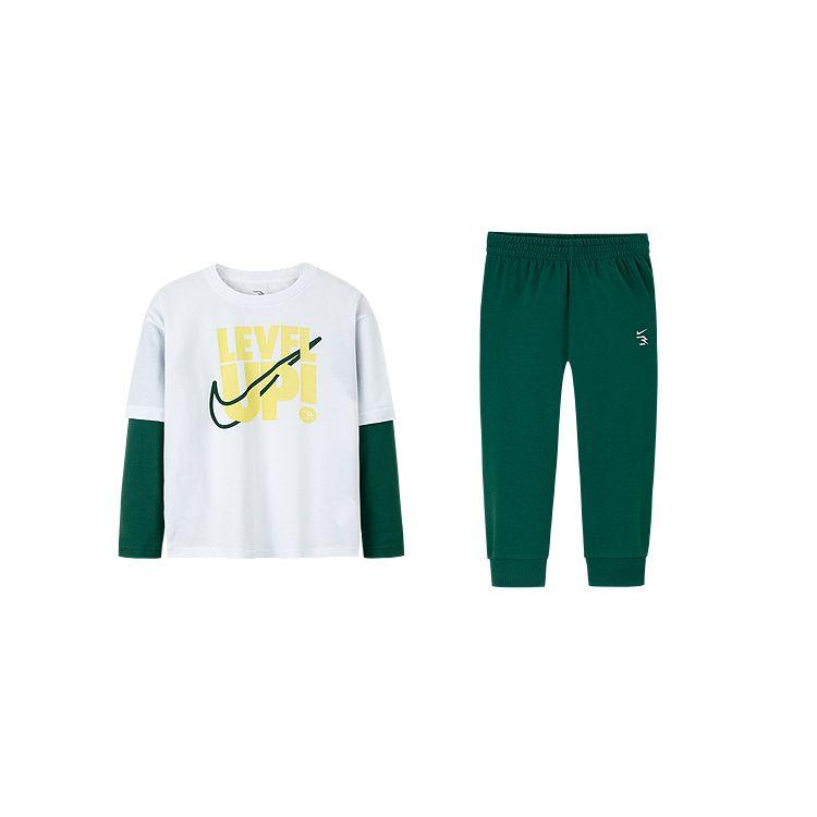 

Nike Повседневный спортивный костюм Модный двухпредметный с длинным рукавом Удобный Приятный к коже Дышащий Длинные брюки Детские костюмы Темно-зеленый N32432267GS-001 L