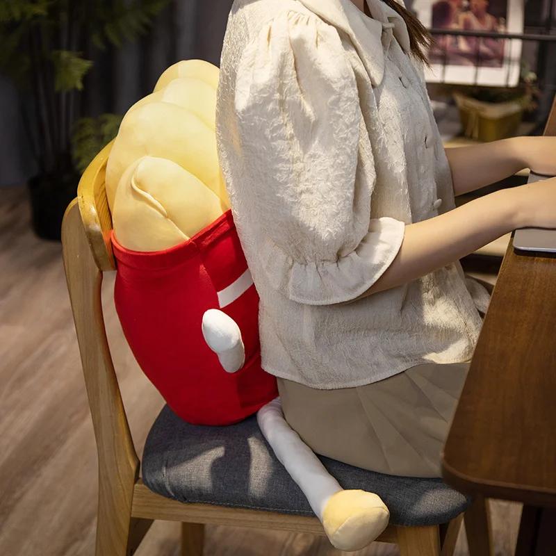 Soft Simulation Hamburger French Fries Plush Stuffed Toys Creative Food Bread Pillow Cushion for Girls Children Birthday Gifts
