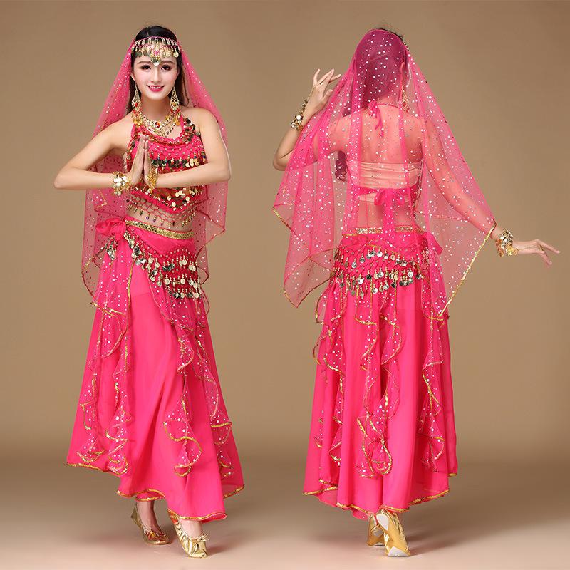 

Индийский женский костюм для экзотического танца - Высококлассный наряд для исполнения танца живота Medium