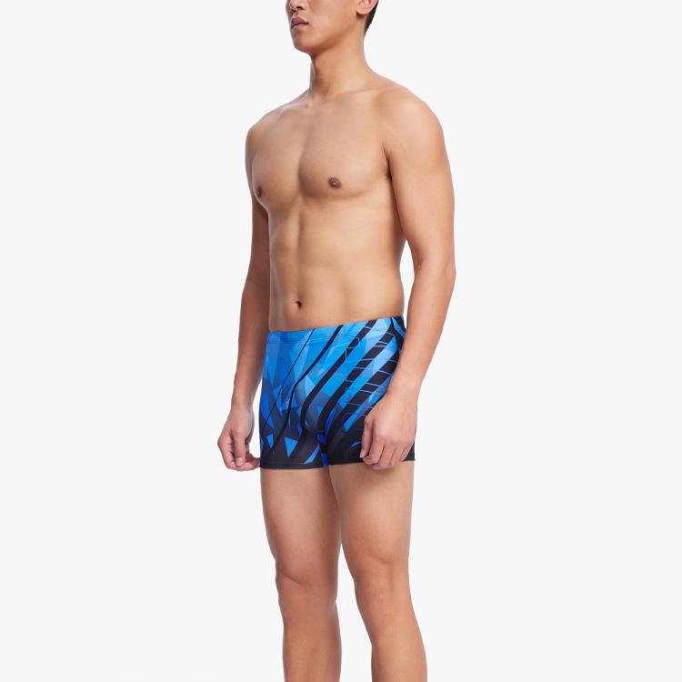 Anta Striped Print Mid-Rise Tight Swim Shorts Men Swimwear Blue 1823531454-2